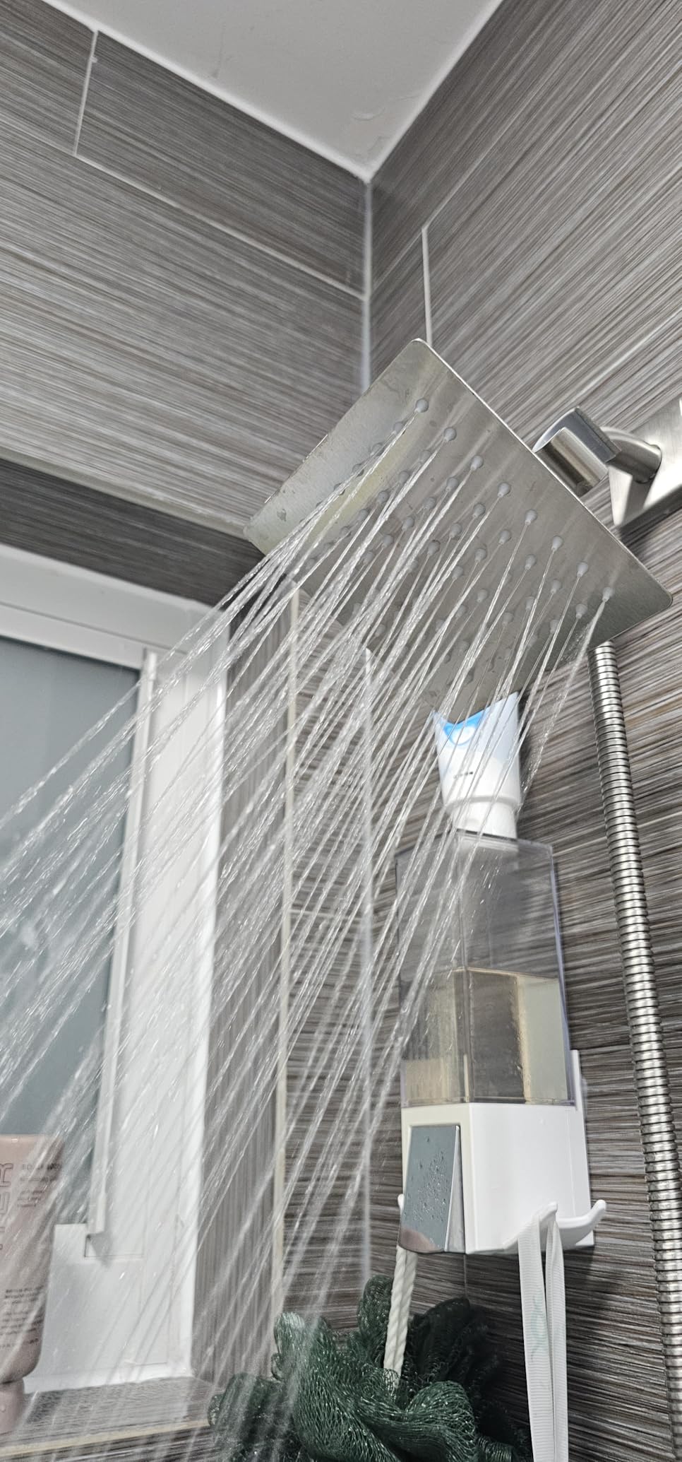 NearMoon Rain Shower Head, High Flow Stainless Steel Square Rainfall Shower, Waterfall Bath Shower Body Covering, Ceiling or Wall Mount (12 Inch, Matte Black) customer photo 2