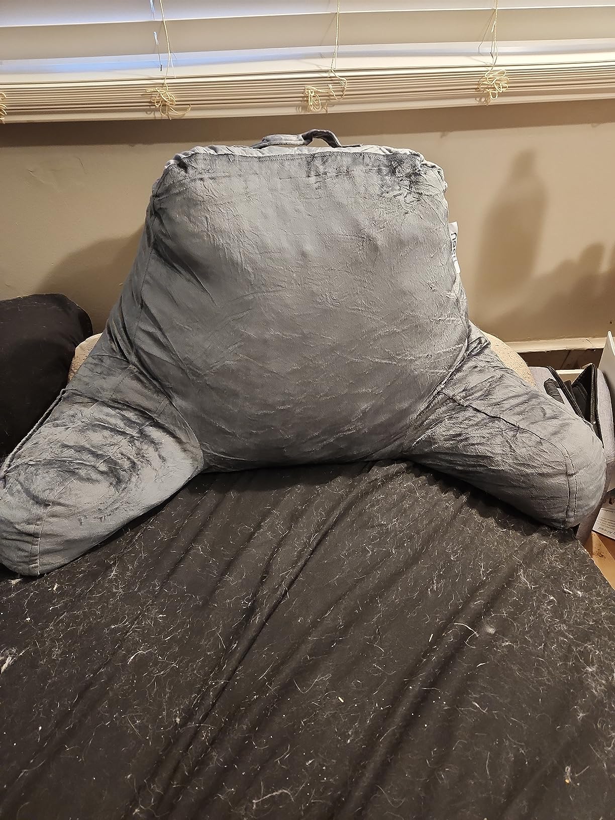 Nestl Reading Pillow for Bed, Back Pillow for Sitting Up in Bed, Dark Grey | 18