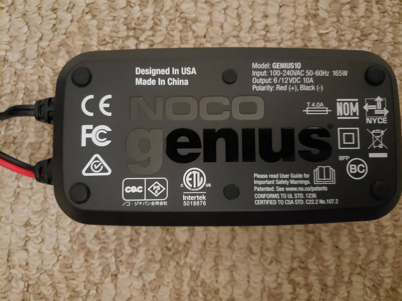NOCO GENIUS10: 10A 6V/12V Smart Battery Charger - Automatic Maintainer, Trickle Charger & Desulfator with Overcharge Protection & Temperature Compensation - for Lead-Acid & Lithium Batteries customer photo 1