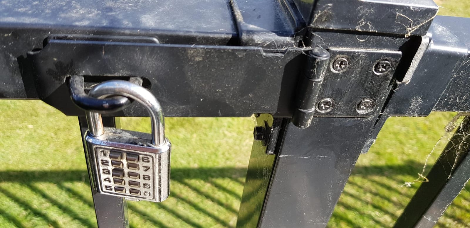JQK Door Hasp Latch Lock, 5 Inch 304 Stainless Steel Safety Packlock Clasp Thickness 1.9 mm, Matte Black customer photo 1