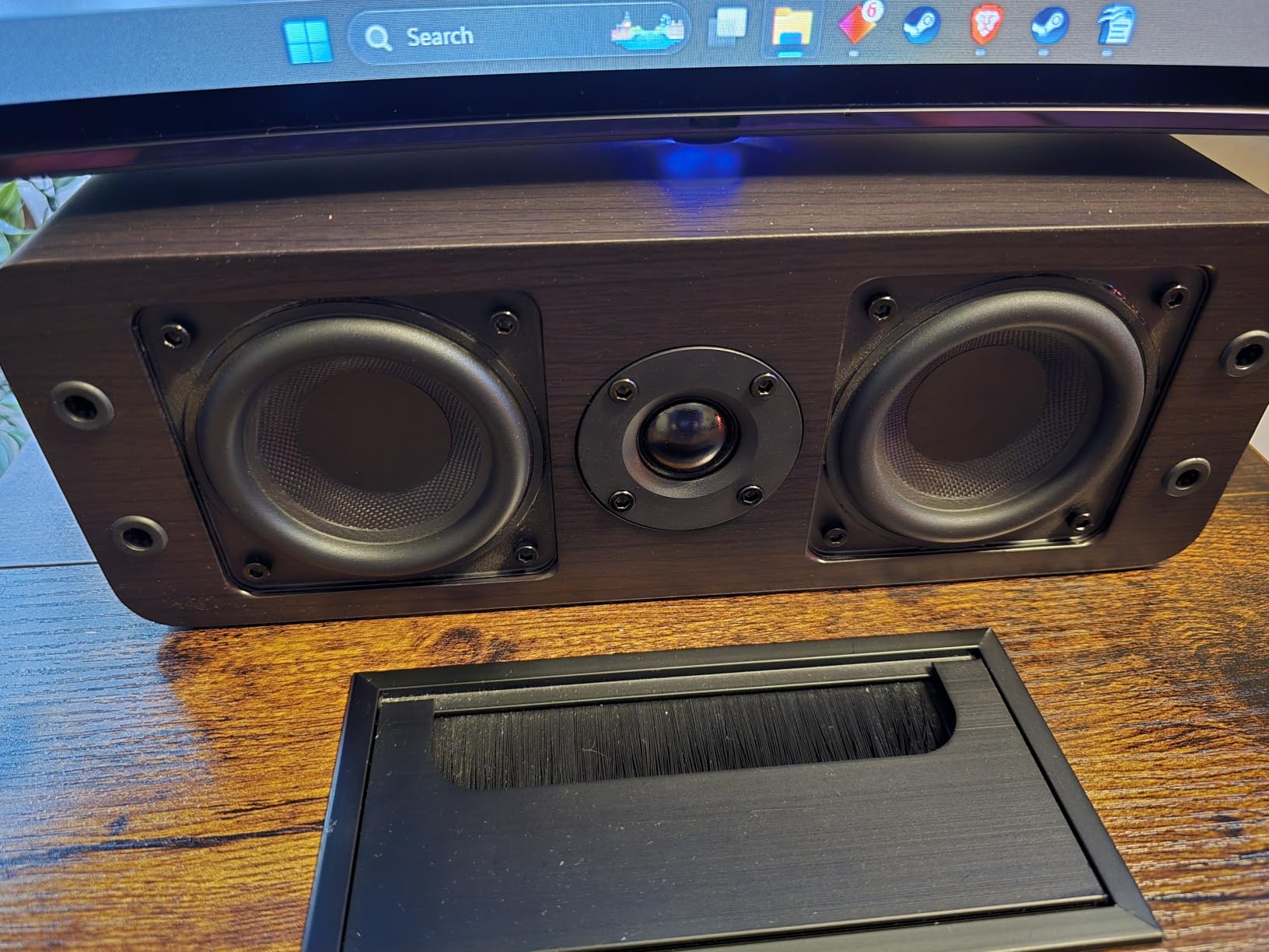 Micca OoO Slim Passive Bookshelf Speakers Home Theater, Stereo Pair, Walnut | Amplifier Required, Dual 3-Inch Woofers, 0.75-Inch Silk Tweeter, Under 4-Inch Wide, Desktop, Surround Sound, Wall Mountable customer photo 1