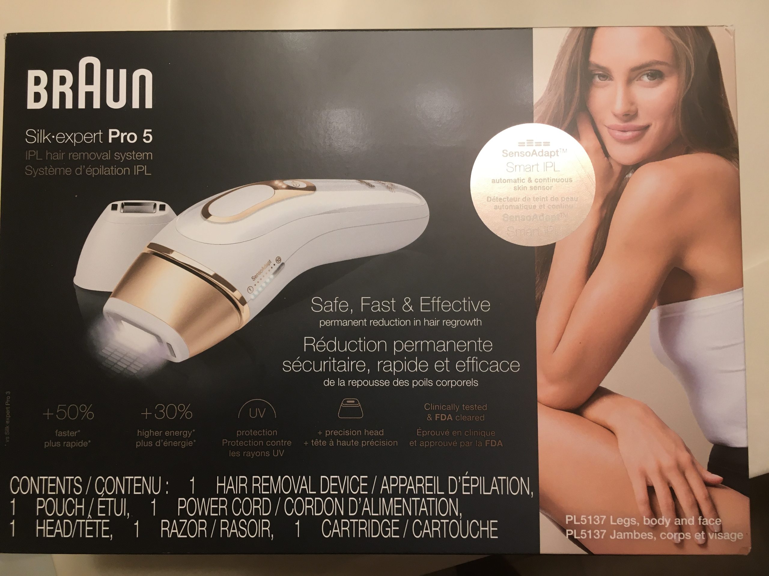 Braun IPL, Silk-Expert Pro 5, IPL Hair Removal for Women and Men, Permanent Laser Hair Reduction At-Home, 2 Heads, Pouch, IPL5137 customer photo 2