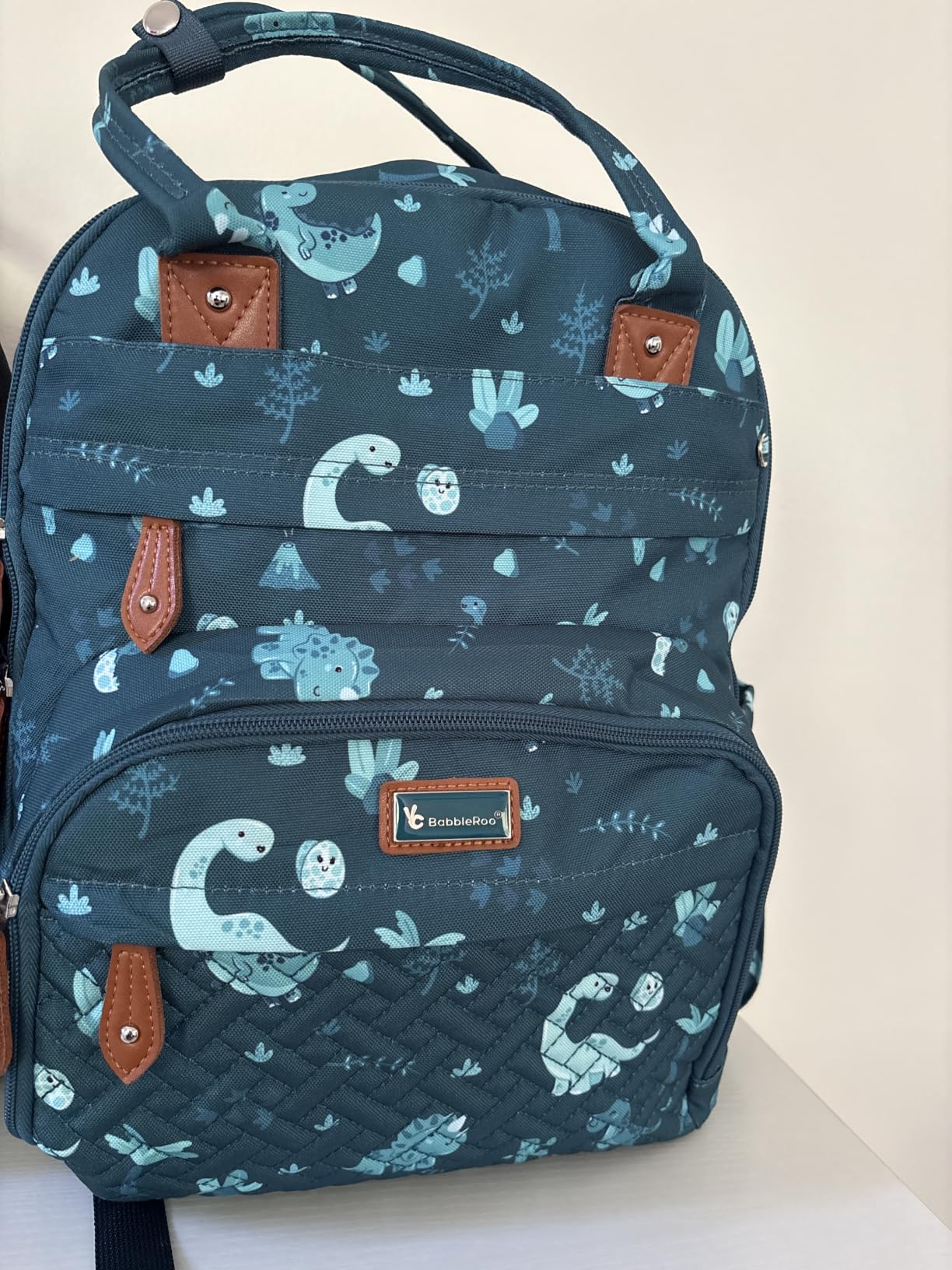 BabbleRoo Diaper Bag Backpack - Baby Essentials Travel Tote - Multi Function Water Resistant Diaper Bag, Travel Essentials Baby Bag with Changing Pad, Stroller Straps & Pacifier Case - Dark Gray customer photo 2
