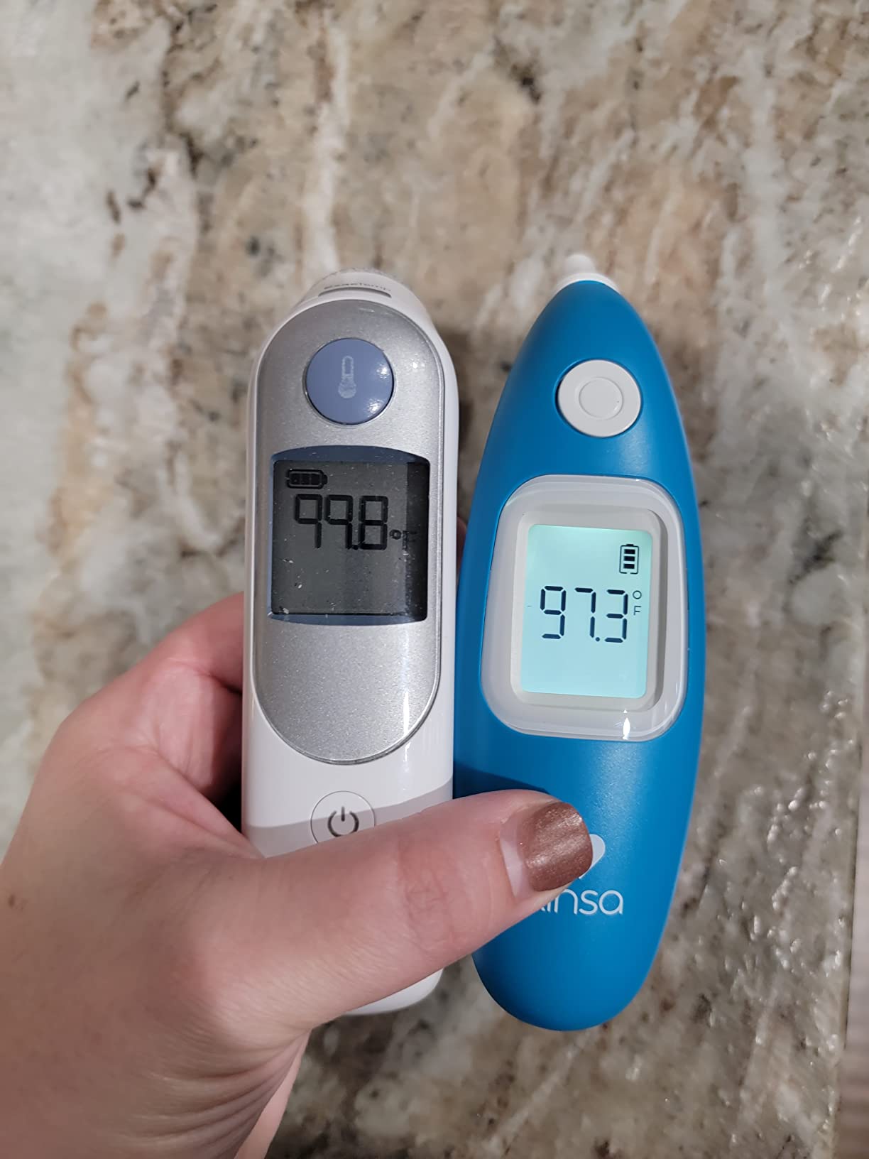 Kinsa Smart Ear Infrared Digital Thermometer for Fever | FDA-cleared medical termometro for body temperature readings for all ages; smartphone app tracks symptoms and offers guidance customer photo 1