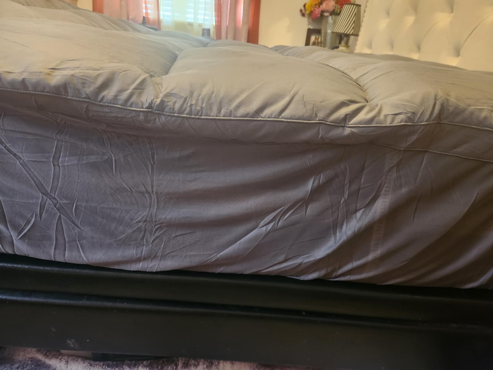 Queen Mattress Topper, Cotton Extra Thick Pillow Top Mattress Pad | 100% Cotton Top Bed Topper Protector, Cooling Mattress Cover for Back Pain, Soft Breathable for Hot Sleeper, White customer photo 1