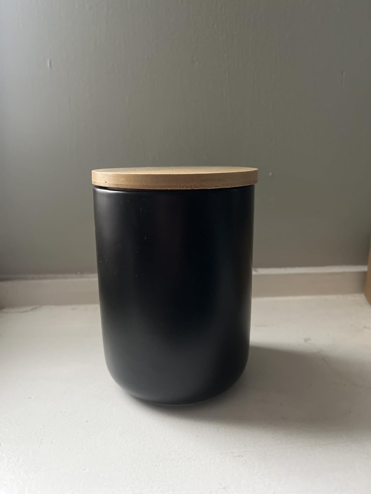 MilkyWay Food Storage Jar Ceramic Canisters With Airtight Seal Lid 27oz | Durable Ceramic Material, Airtight Bamboo Lid, Modern Damp-Proof Design, Ideal For Coffee And Tea (Black, 27oz/800ml) customer photo 2