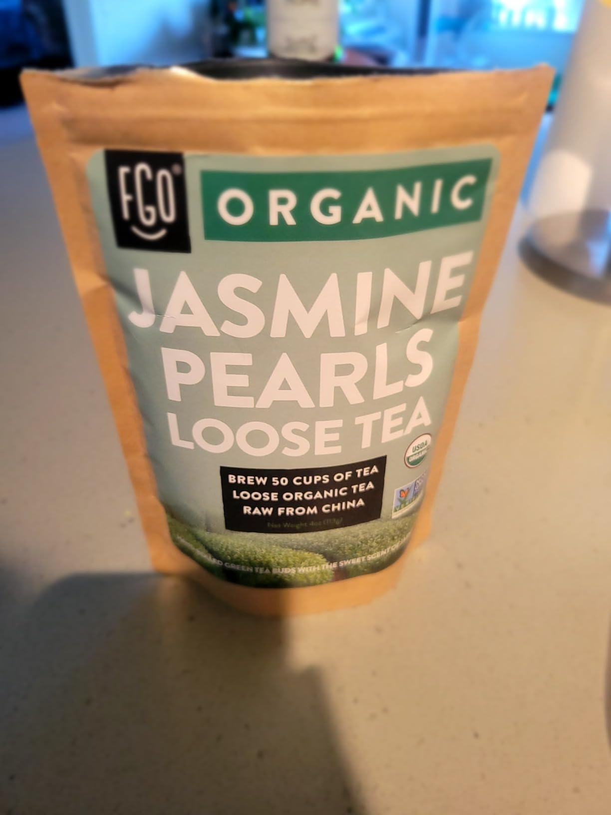 FGO Organic Jasmine Pearl Green Tea, 4oz, Loose Leaf - 50 cups customer photo 1