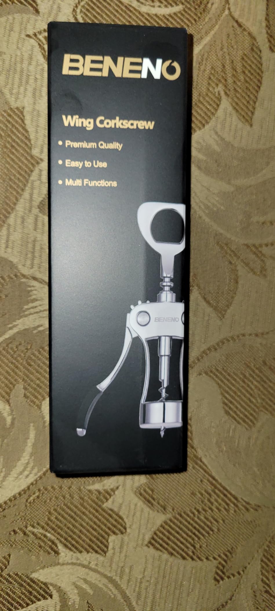 Beneno Wine Opener, Premium Wing Corkscrew Wine Bottle Opener, Silver | Durable Solid Zinc Alloy Body, Precise Sharp-Edged Screw, Ergonomic Non-Slip Grip Wing Handle, Multifunctional Bottle Openers customer photo 1