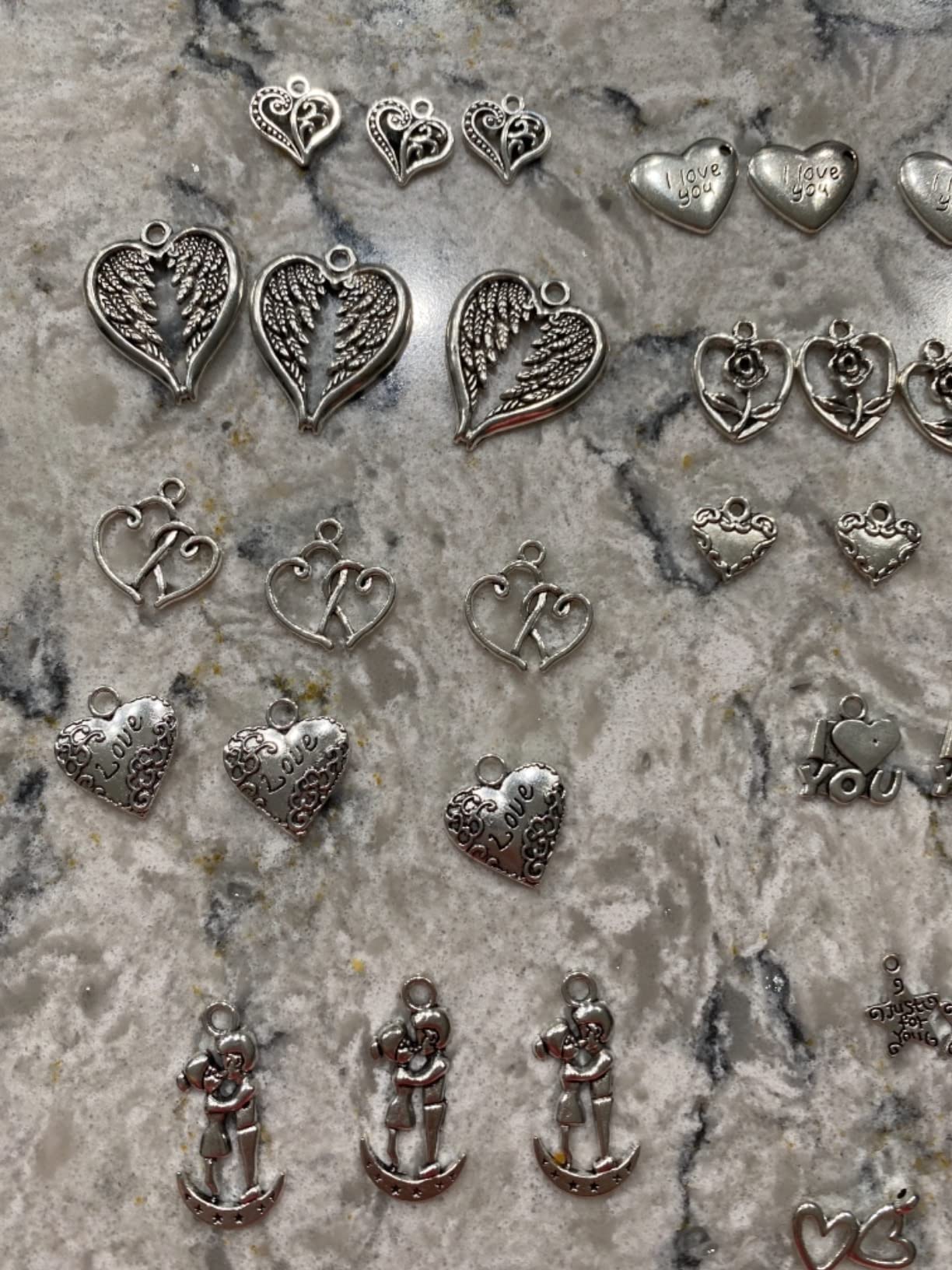 Craft Supplies Wine Glass Charms Markers Tasting Party Decoration Supplies Gift with 25mm Strong Stainless Steel Wine Glass Charm Rings (M307+10575) customer photo 2