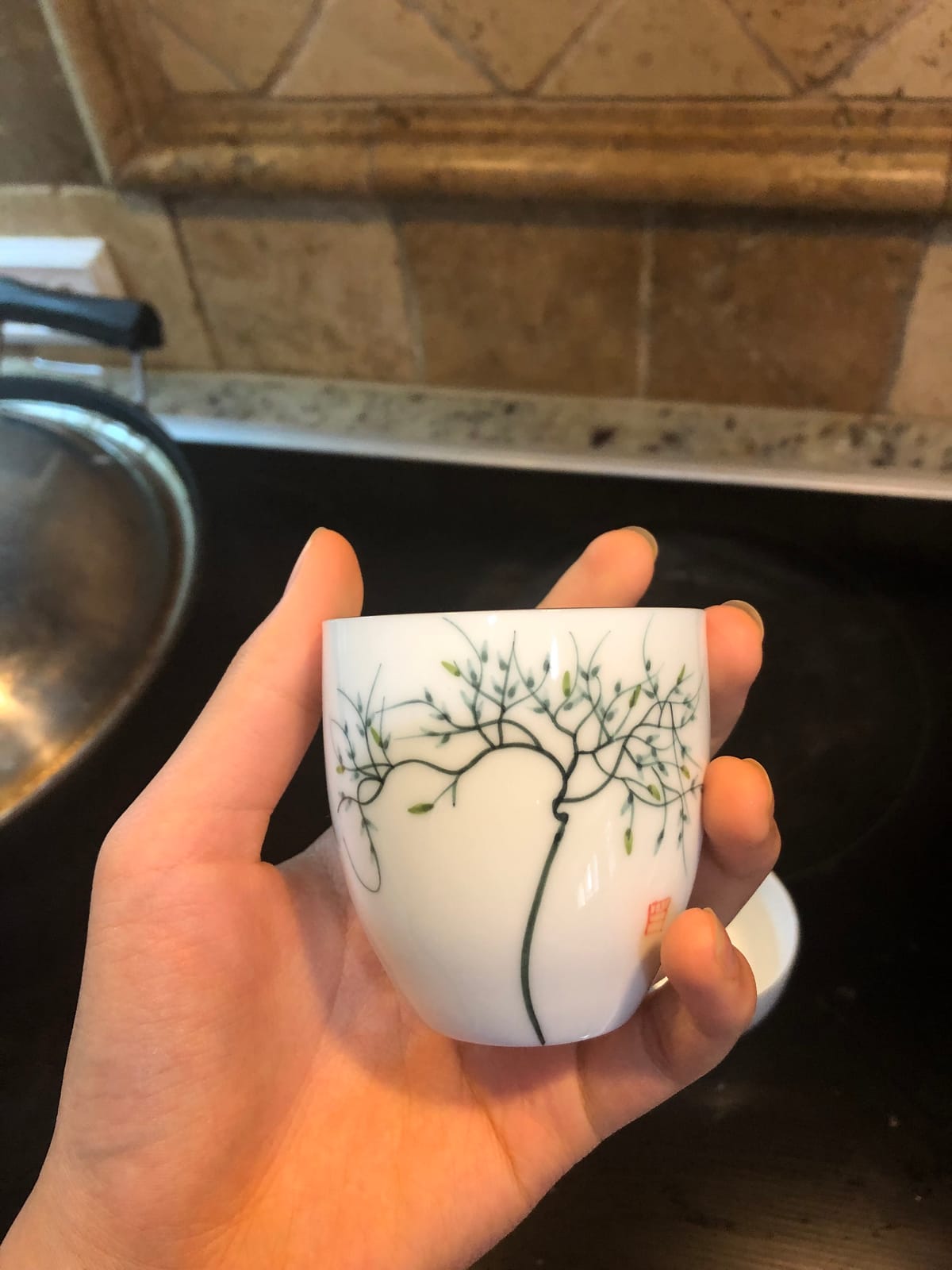 I-MART 4 Pcs Japanese Tea Cup Set, Chinese Style Ceramic Kung Fu Cups for Matcha, 5 oz Small Asian Tea Set, Traditional White Porcelain Cup Gift for Home or Office customer photo 2