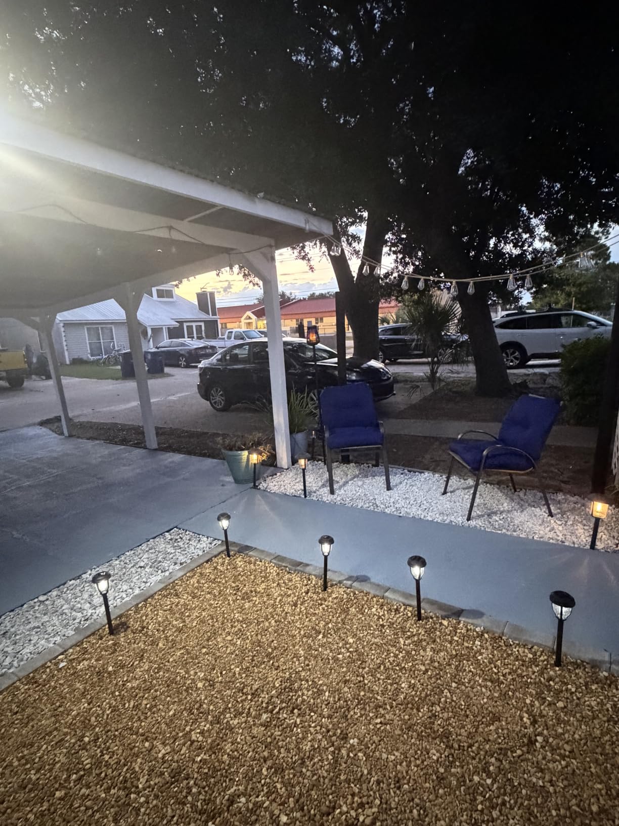 HMCITY Solar Lights Outdoor 120 LED with 3 Lighting Modes, Motion Sensor Wall Lights, IP65 Waterproof Solar Powered for Garden Patio Yard (Back Button 2 Packs, Black Shell-Daylight White) customer photo 2