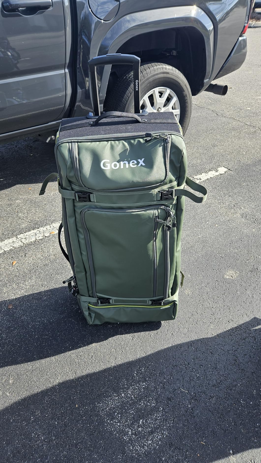 Gonex Rolling Duffle Bag with Wheels, 100L Water Repellent Large Wheeled Travel Duffel Luggage with Rollers 33 inch, Olive Green customer photo 2