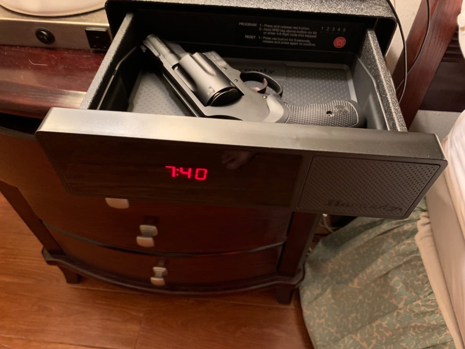 Hornady Rapid Safe Night Guard - Nightstand Gun Safe with RFID Reader, Clock, USB Ports - RFID Safe for Fast, Multiple Method Entry - Includes Rapid Safe, 3 Methods of Entry and Security Cable customer photo 1