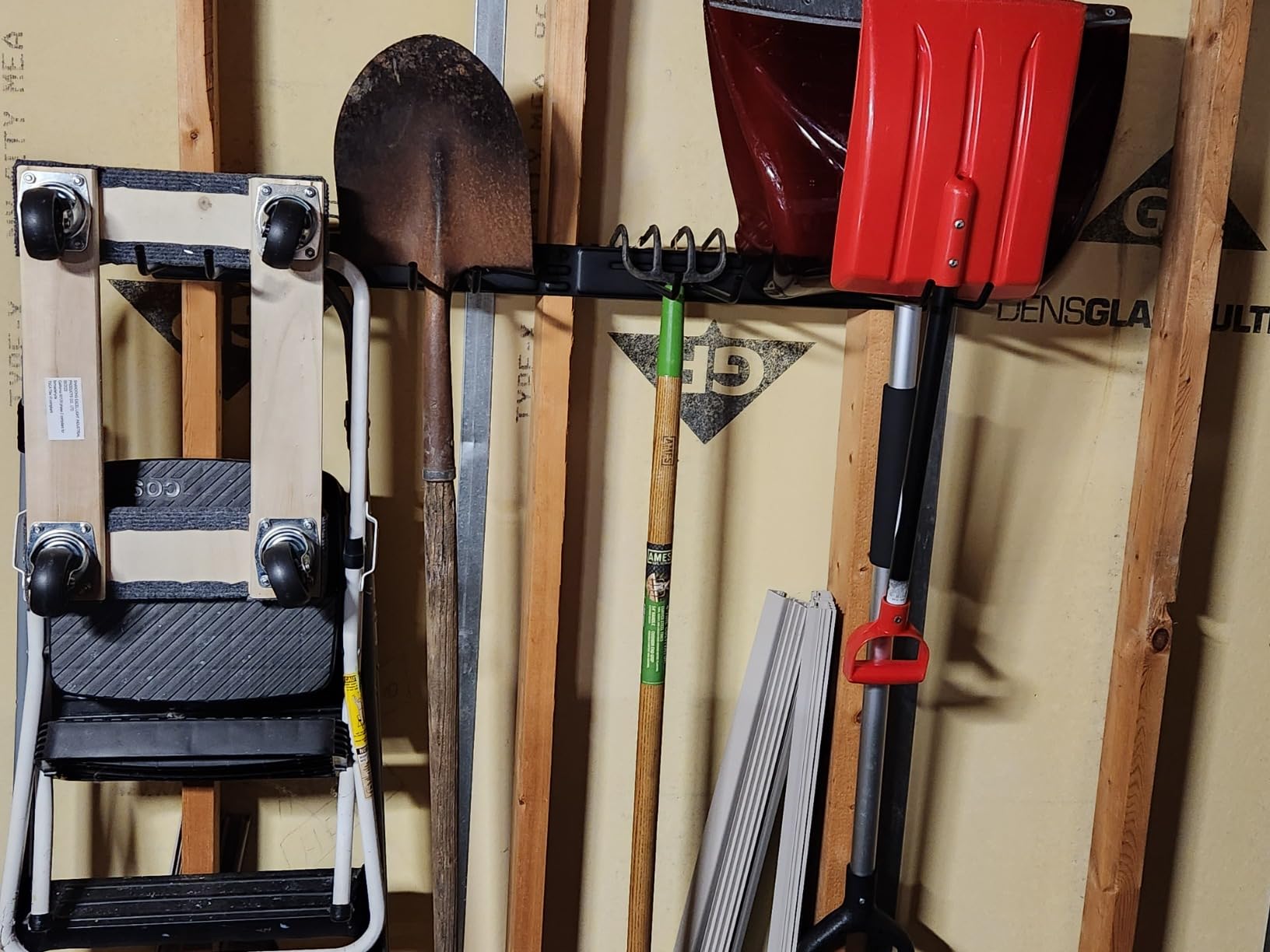 StoreYourBoard Garage Tool Organizer, 36 in, Holds 250 lb | Garden Tool Rack Wall Mount, Garden Tool Organizer, Shovel Wall Mount, Rubber Coated Hooks customer photo 1