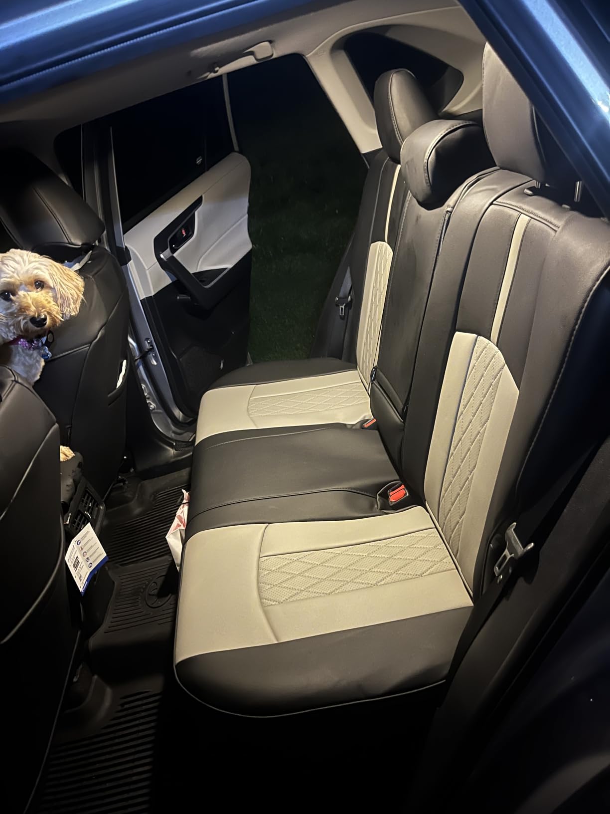 EKR Rav4 Seat Covers Custom Fit for Toyota Rav4 (Gasoline) 2019-2025 LE/XLE/XLE Premium/Limited, Leather Car Seat Cover Full Set for SUV, Faux Leather (Black) customer photo 2