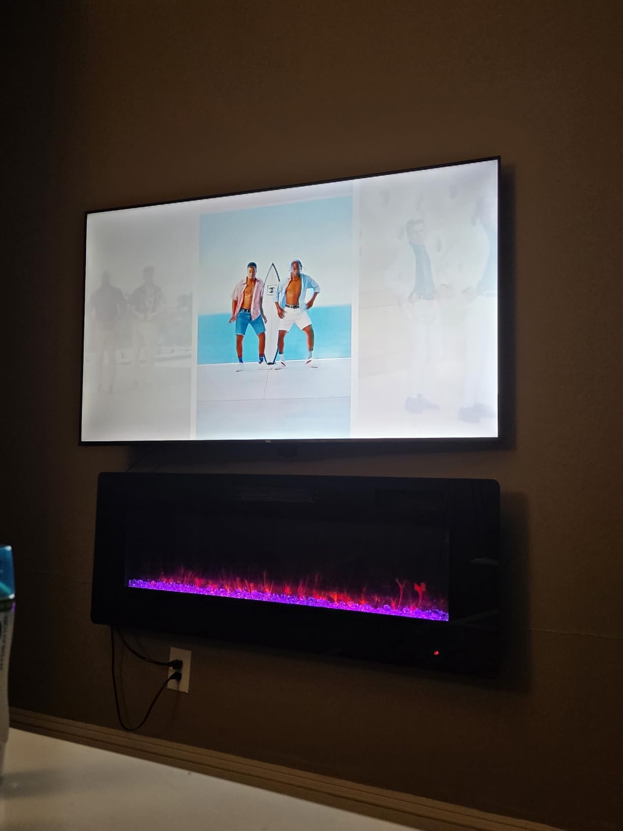 Xbeauty 50 inch Wall Mounted Recessed Electric Fireplace Insert, Ultra-Thin Lightweight LED Flush Mount Linear Fireplace Heater, Fit 2x4&2x6 Stud w/Touch Screen,Remote Control,750W-1500W,Black customer photo 2