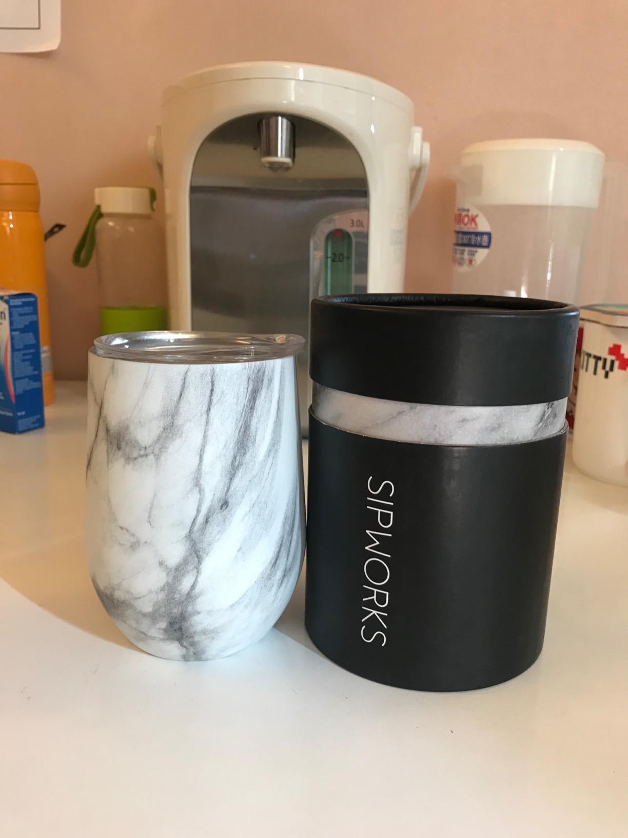 Sipworks Wine Tumbler with Lid - 12 oz Stainless Steel Insulated Wine Tumbler - Portable Spill Resistant Stemless Travel Wine Glass & Cocktail Cup - Mahogany customer photo 1