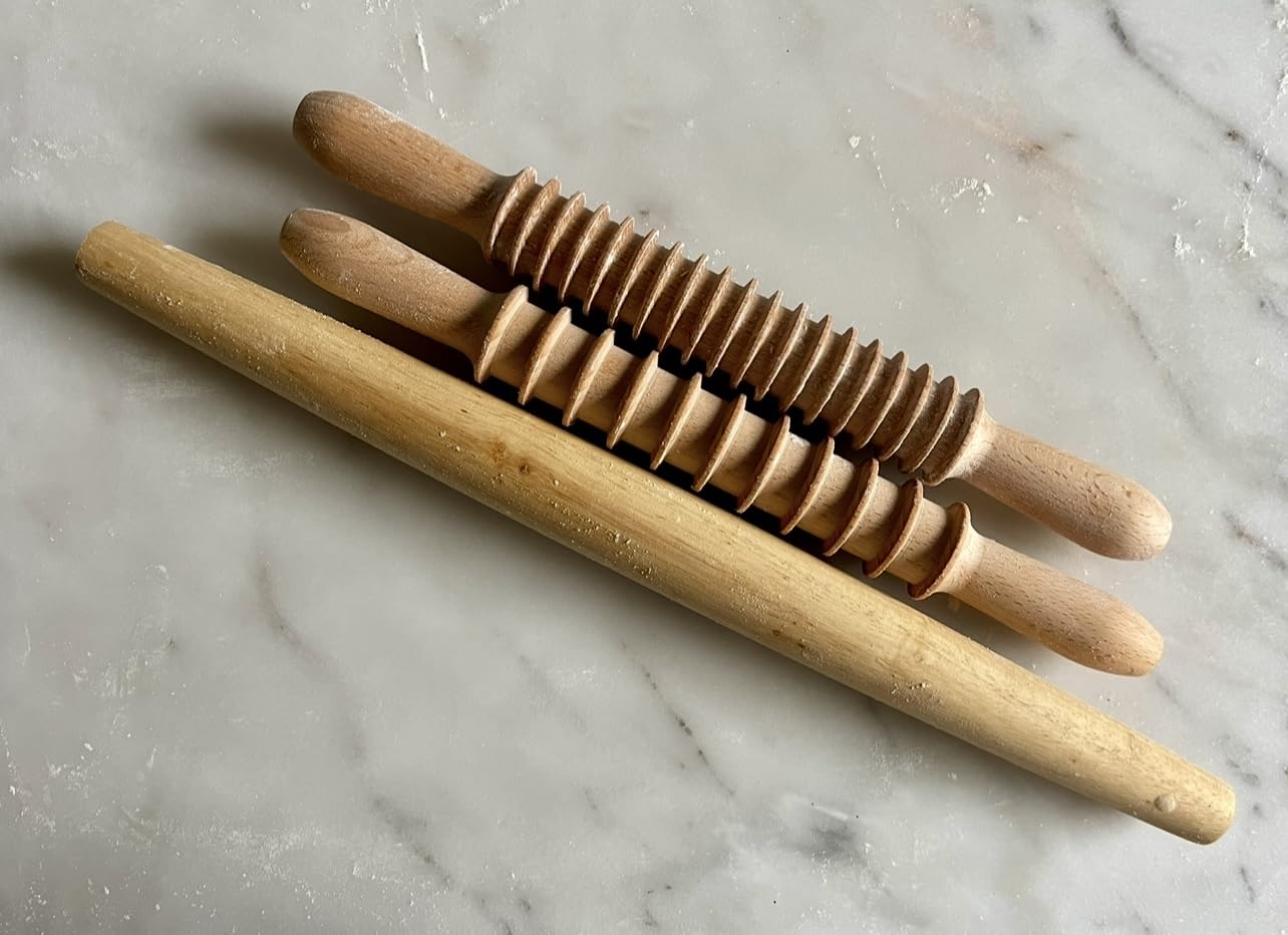 French Rolling Pin (17 Inches) -WoodenRoll Pin for Fondant, Pie Crust, Cookie, Pastry, Dough -Tapered Design & Smooth Construction - Essential Kitchen Utensil customer photo 2
