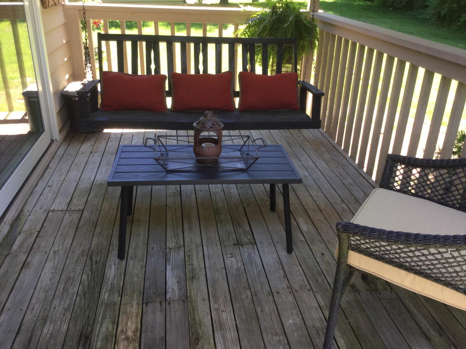 C-Hopetree Small Metal Outdoor Coffee Side Table for Outside Patio, Rectangle, Black customer photo 2