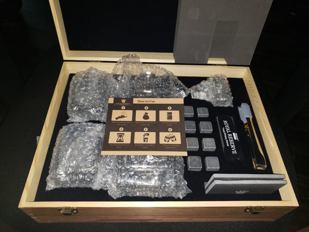 Whiskey Decanter Set for Men, Bourbon Decanter 24 oz with Glasses | Complete Gift with Chilling Stones, Coasters & Tongs - Liquor Gift for Husband, Dad & Boyfriend customer photo 1