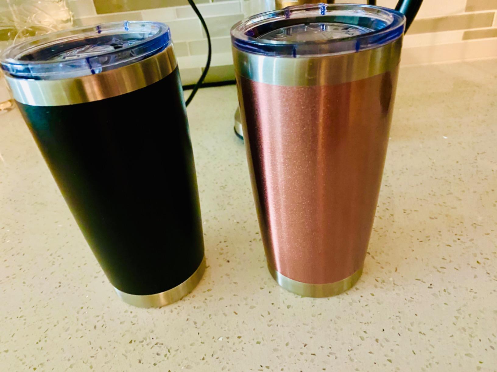 COMOOO 20oz Stainless Steel Tumbler Bulk Double Wall Vacuum Coffee Cup Insulated Travel Mug with Lid and Straw, 4 Pack customer photo 1