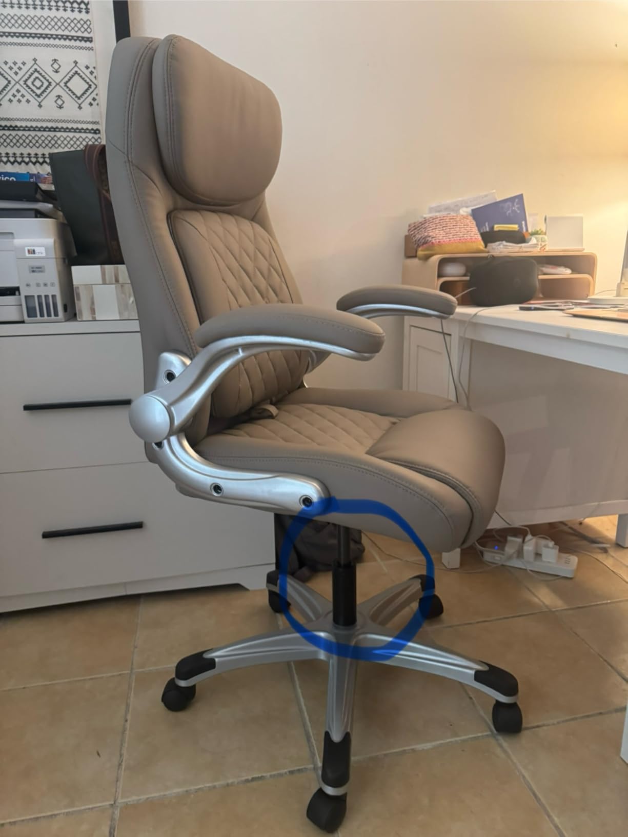 Nouhaus +Posture Ergonomic PU Leather Office Chair. Click5 Lumbar Support with FlipAdjust Armrests. Modern Executive Chair and Computer Desk Chair (Black) customer photo 1