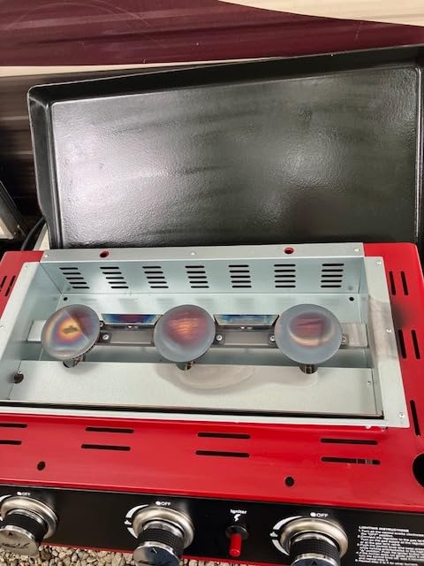 Royal Gourmet PD1301R 3-Burner Tabletop Propane Gas Griddle with Cover | 24 Inch Portable Griddle, Red | 25,500 BTUs Output, 319 sq. in. cooking area customer photo 1