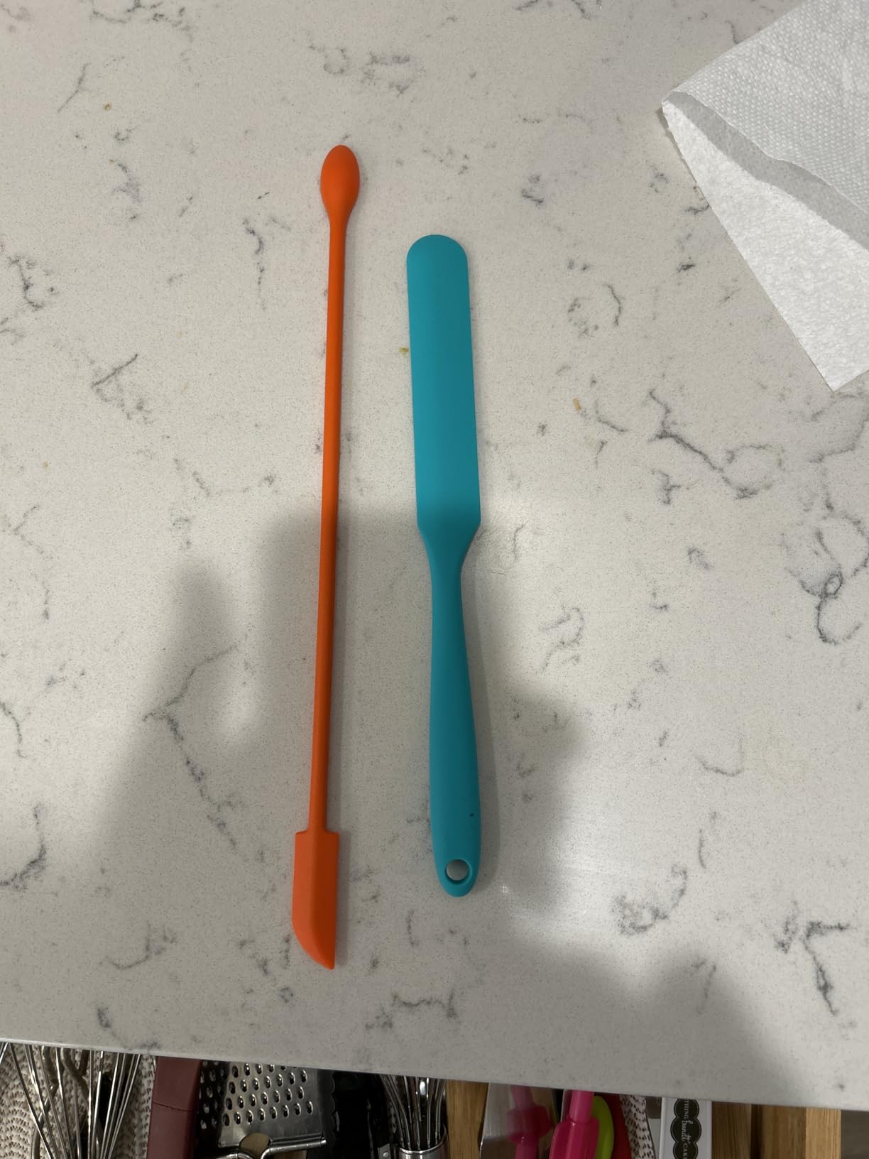 HOTEC Heat Resistant 600℉ Food Grade Silicone Rubber Spatula Set for Baking, Cooking, and Mixing Non Stick Dishwasher Safe BPA-Free Multicolor Set of 5 customer photo 2