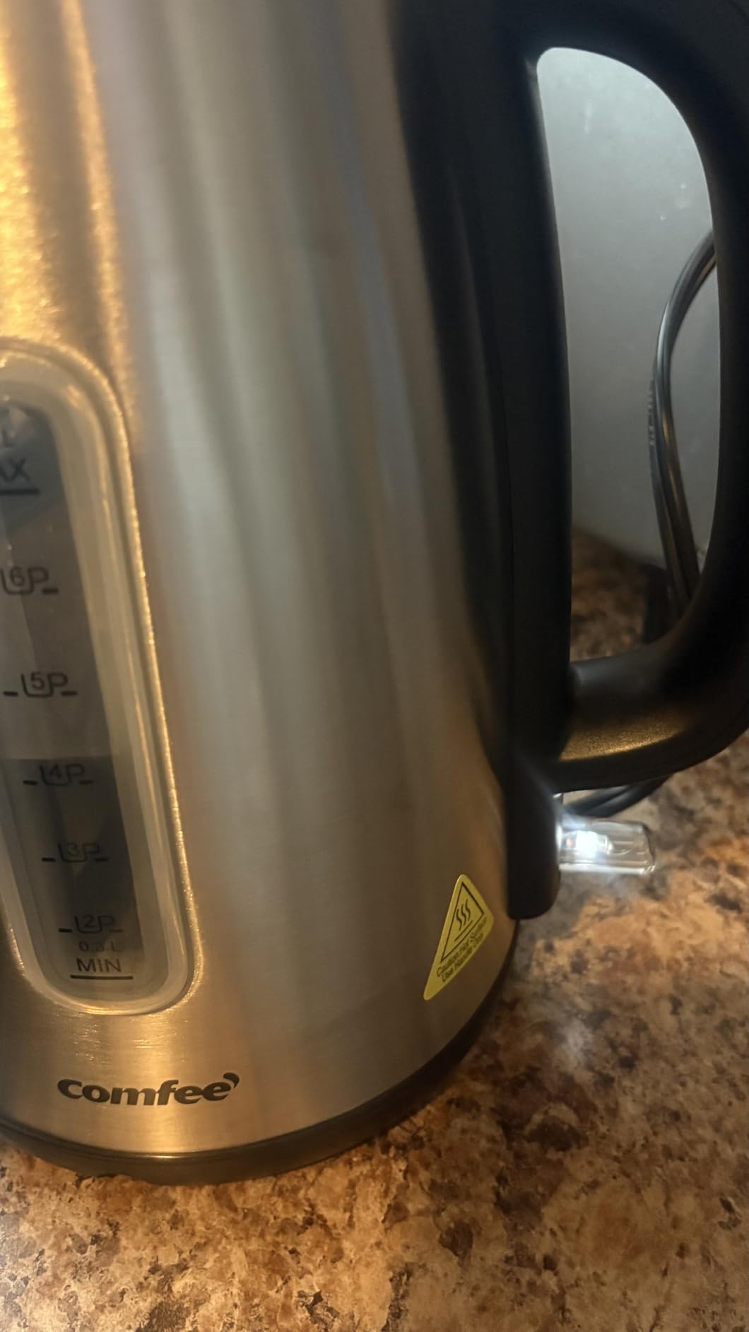COMFEE' Stainless Steel Electric Kettle, 1.7 Liter Tea Kettle Electric & Hot Water Kettle, 1500W Fast Boil with LED Light, Auto Shut-Off and Boil-Dry Protection customer photo 1