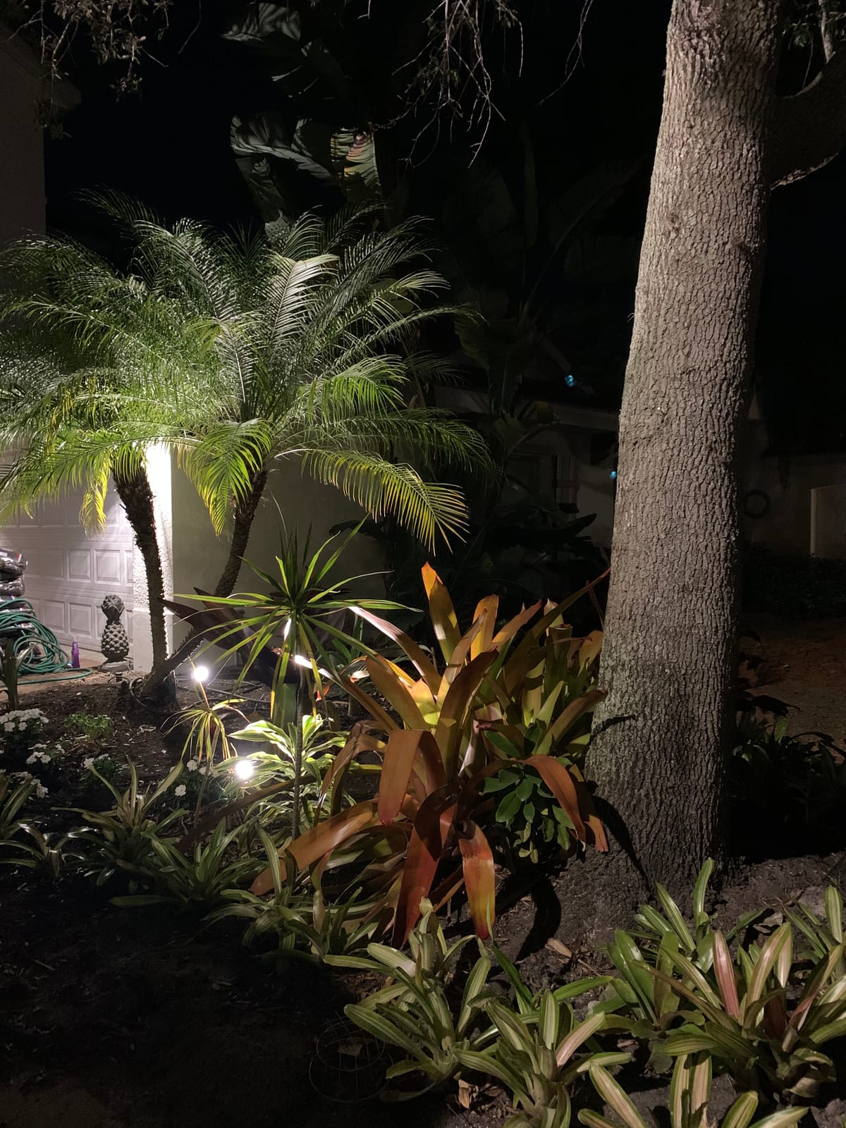 SUNVIE 20W Outdoor Spotlight LED Landscape Lighting 120V AC Waterproof Yard Spot Lights Outdoor with Stake for Tree Flag Lights 3000K Ultra Warm White Lawn Decorative Lamp with US 3-Plug in (2 Pack) customer photo 1