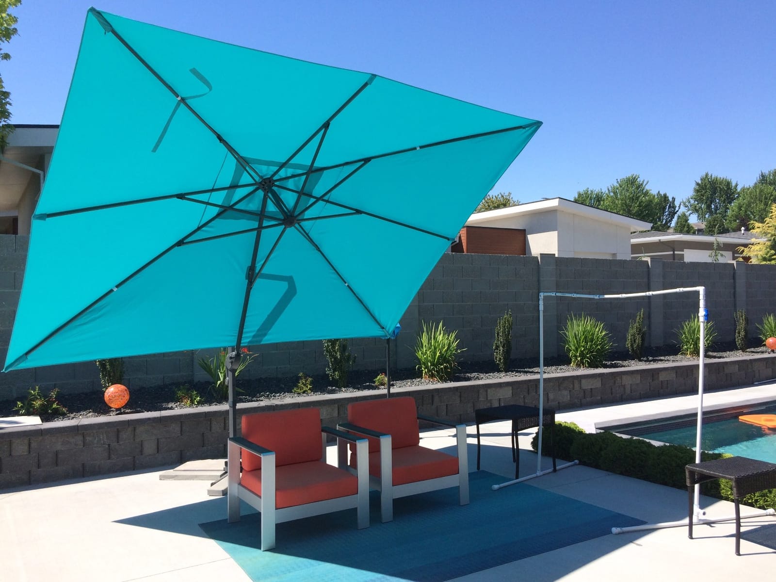 Sunnyglade 10x13Ft Cantilever Patio Umbrella Rectangular Deluxe Offset Tan | 360°Rotation Offset Patio Umbrella UV-Resistant Waterproof 4-Level Tilt customer photo 2