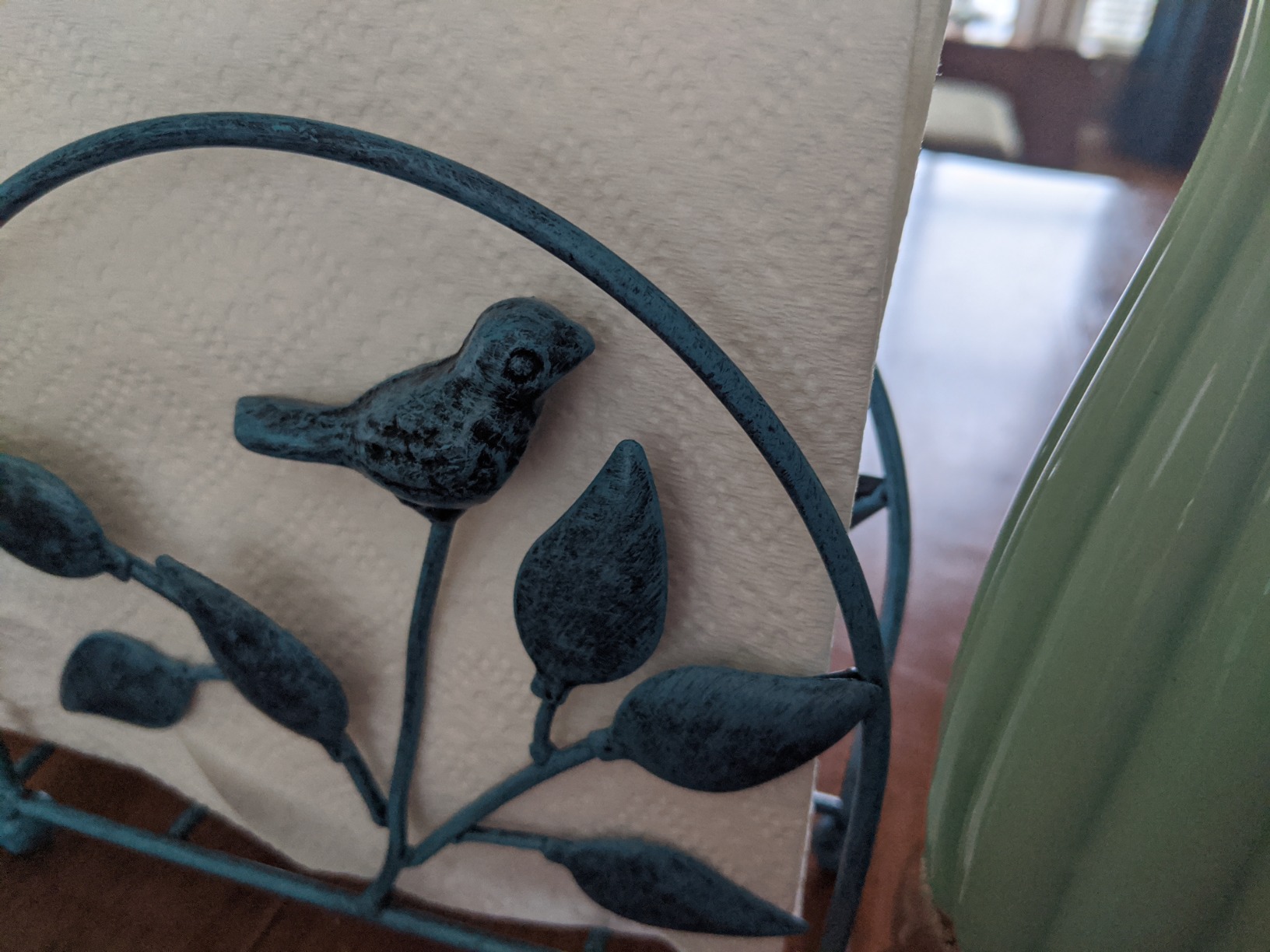 Cast Iron Bird & Tree Classic Napkin Holder/Tabletop Freestanding Tissue Dispenser, Rustic Green customer photo 1
