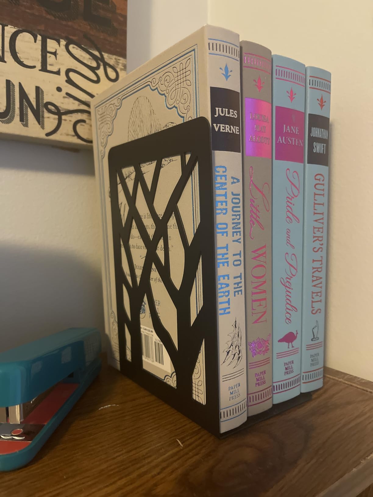 MaxGear Book Ends Tree Design Bookends for Shelves 7 x 4.7 x 3.5