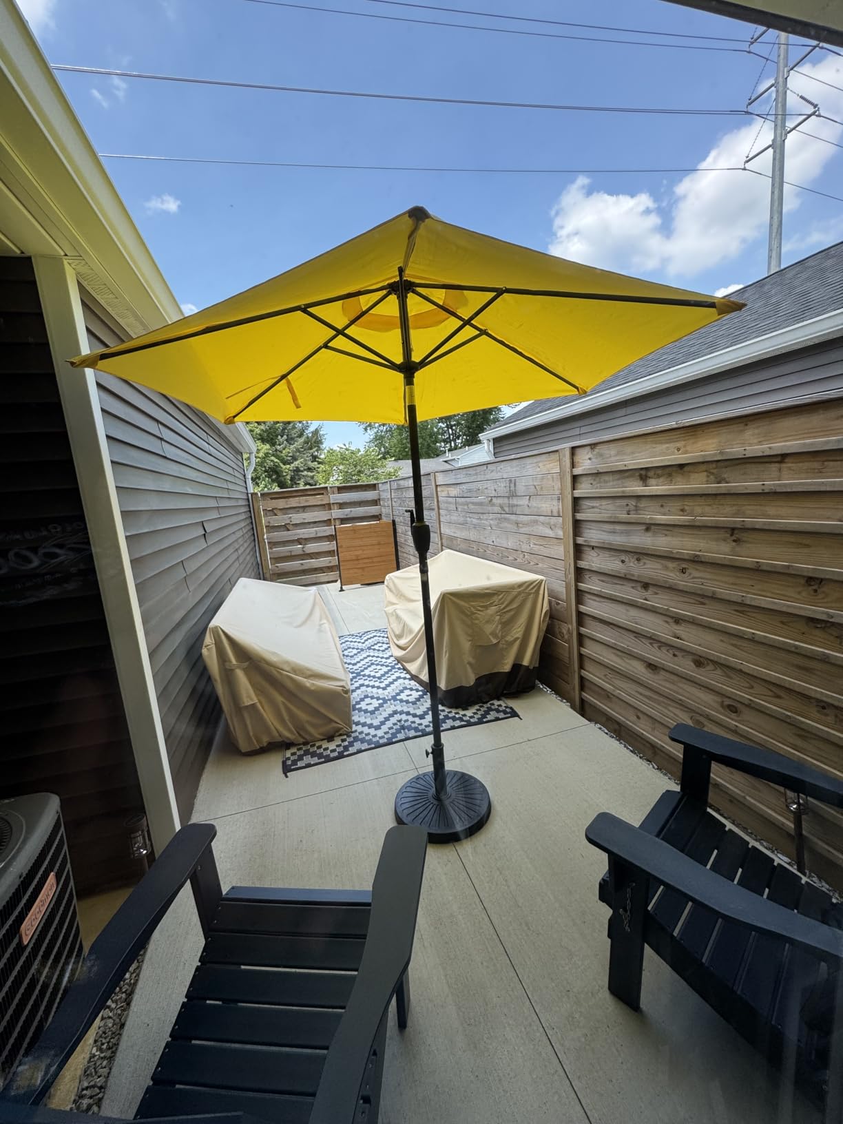 Best Choice Products 7.5ft Heavy-Duty Round Outdoor Market Table Patio Umbrella w/Steel Pole, Push Button Tilt, Easy Crank Lift - Sky Blue customer photo 2