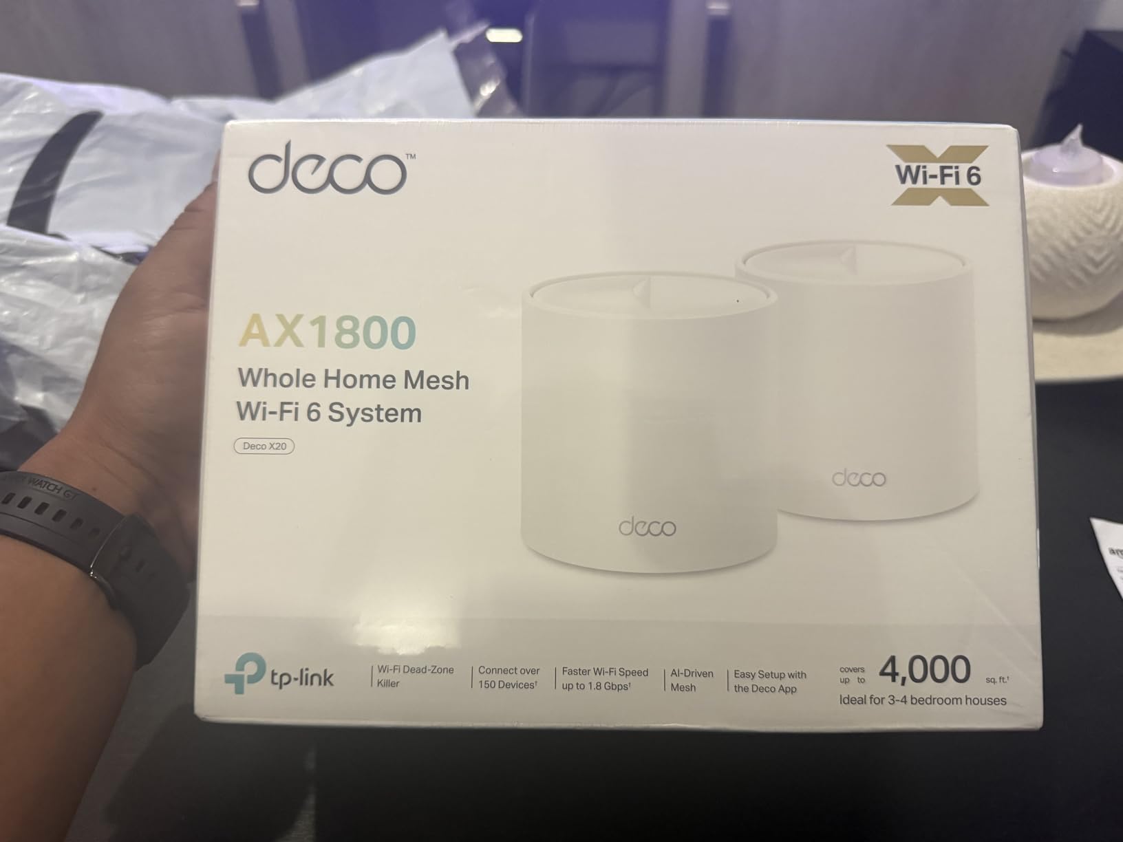 TP-Link Deco WiFi 6 Mesh System (Deco X20) - Covers up to 5800 Sq.Ft, Replaces Wireless Routers and Extenders, 3-Pack, 6 Ethernet Ports in Total, Supports Wired Backhaul, Dual-Band WiFi customer photo 1