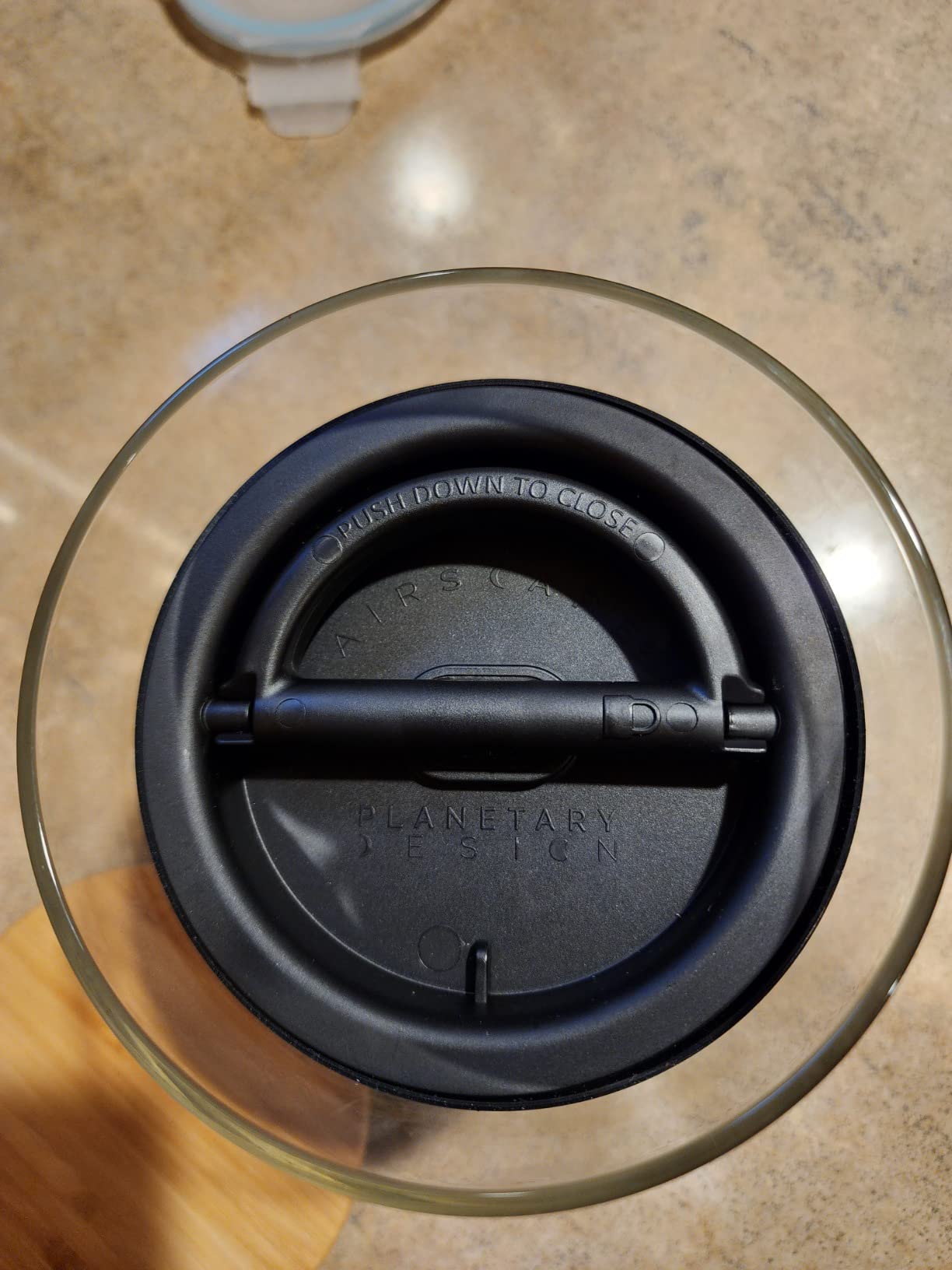 AirScape Planetary Design Borosilicate Glass Coffee Canister, Food Storage | Glass Storage With US Patented Airless Inner Lid & Bamboo Top Lid - Preserves Food Freshness (Medium 7-Inch) customer photo 1