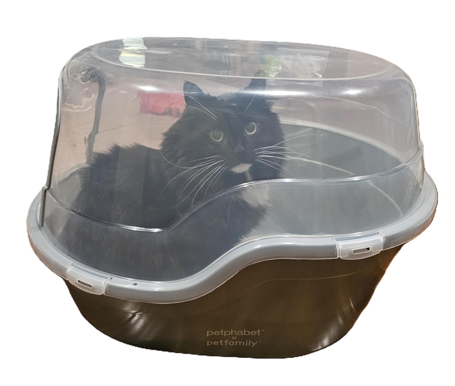 Petphabet Jumbo Hooded Cat Litter Box, Extra Large Gray customer photo 1
