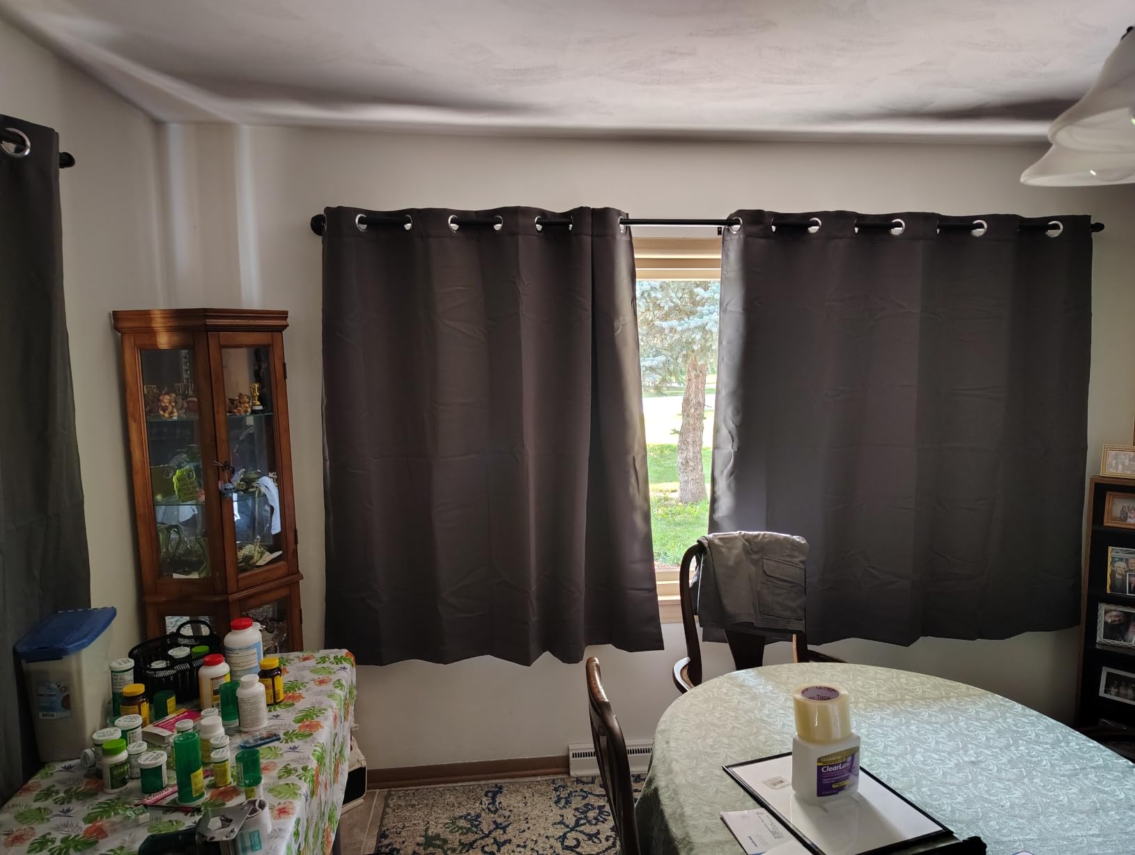 High-End Thermal Curtains, Full Blackout Curtains 84 inches Long for Dining Room, Soundproof Window Treatment Drapes for Hall Room, Black, 52 inches Wide Per Panel, Set of 2 Panels customer photo 2
