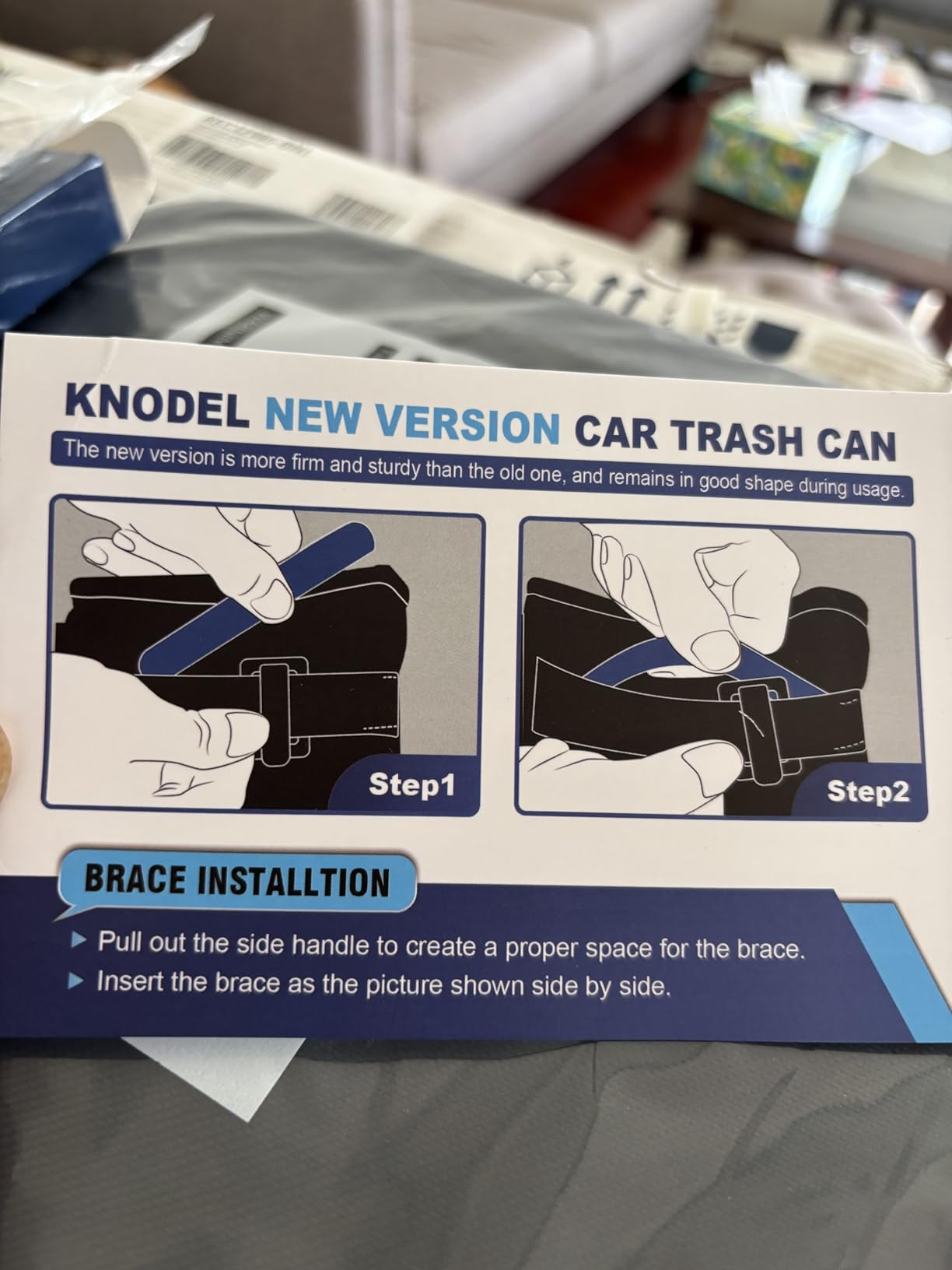 K KNODEL 2 Gallon Black Leak-Proof Waterproof Car Trash Can with Lid | Waterproof Car Garbage Can with Liner, Hanging Trash Bag for Car, Suv, Van, Truck customer photo 1