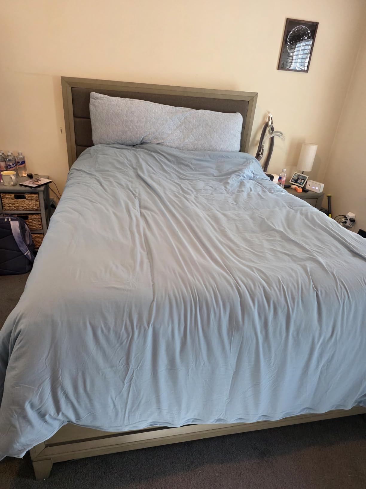 Bedsure Comforter Duvet Insert - Quilted Comforters Queen Size, All Season Duvet, GentleSoft Down Alternative Bedding Blanket, with 8 Tabs, Dark Grey, Queen 88 x 88 Inches customer photo 1