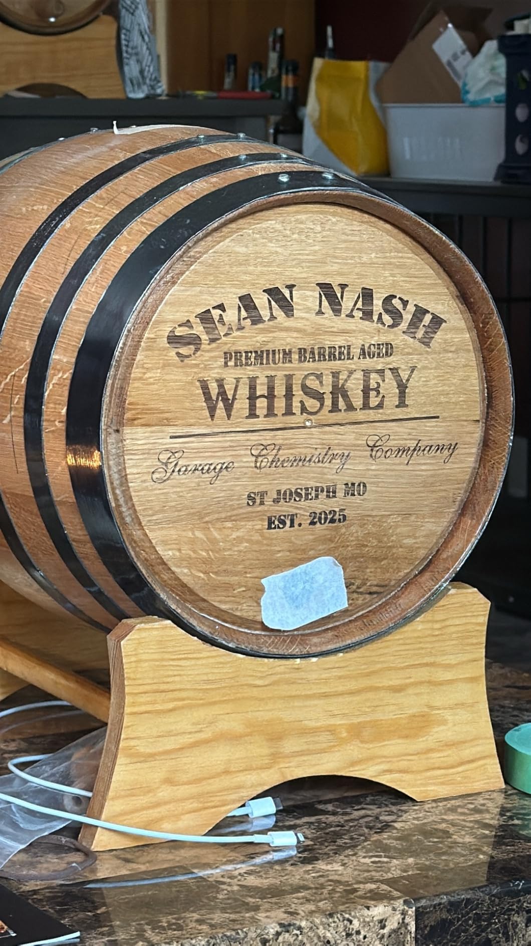 3 Liter Personalized American White Oak Aging Barrel | Charred Wood Whiskey Barrel for Aging Bourbon, Tequila, Rum, Wine & Cocktails, Custom Home Bar Liquor Dispenser Gift customer photo 1