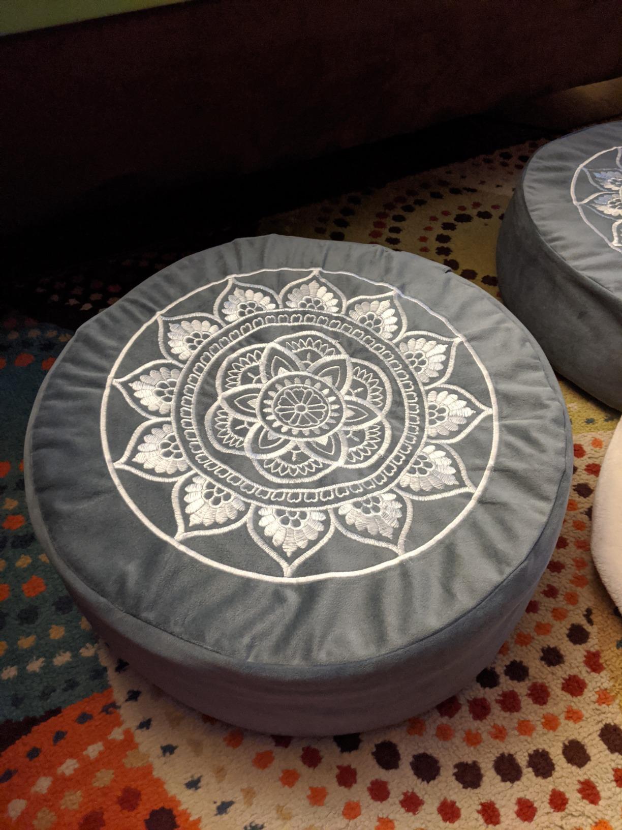 Florensi Meditation Cushion Velvet Floor Pillow with Buckwheat Fill, Buckwheat-filled meditation cushion with soft velvet cover for supportive seating during meditation and yoga customer photo 1