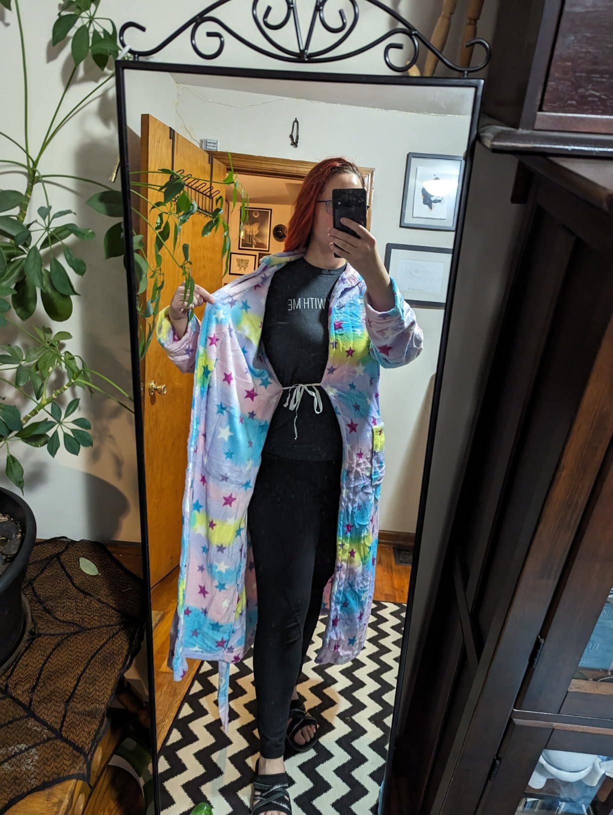 RONGTAI Women's Plush Hooded Robe Bathrobe-Fast Warmth for Home | Ultra-soft plush fabric delivers cozy comfort & quick warmth,for relaxing mornings,peaceful evenings & everyday home moments customer photo 1