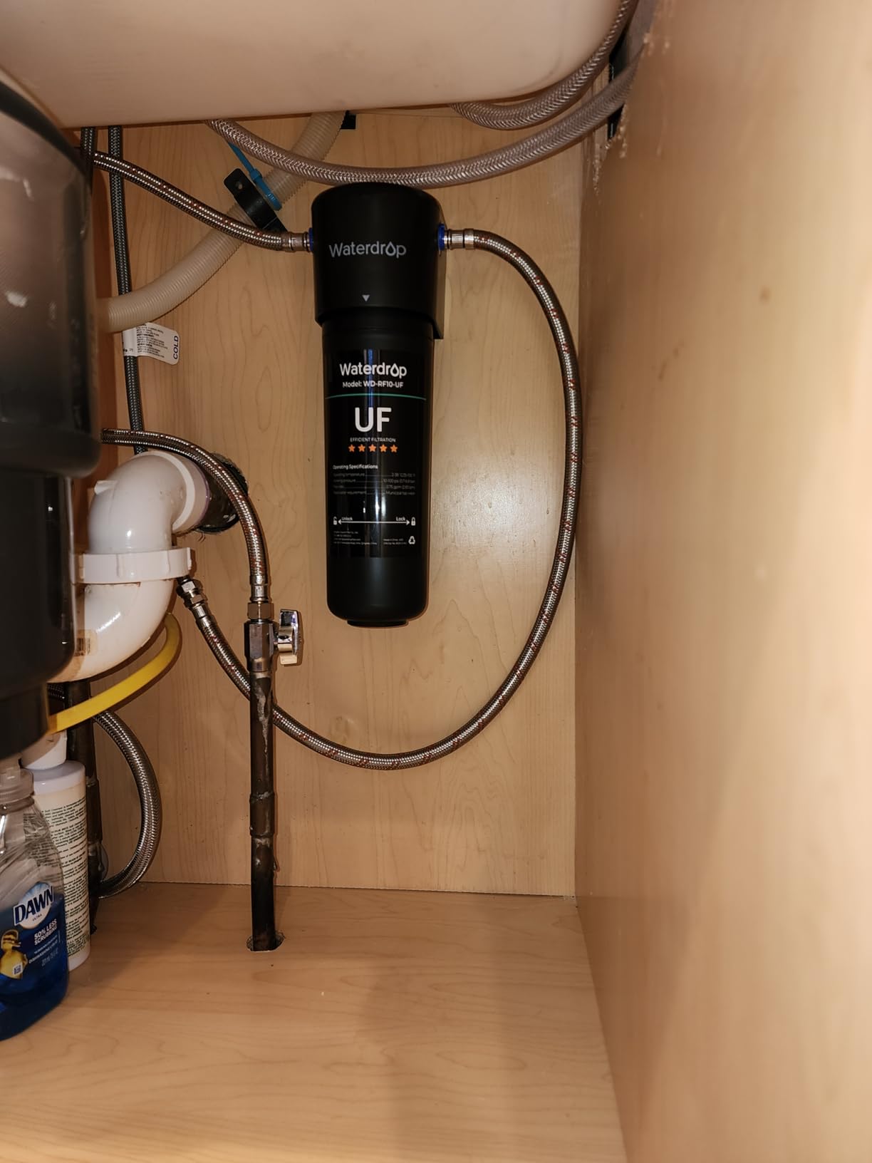 Waterdrop 10UB Under Sink Water Filter System with Faucet, Reduces PFAS, PFOA/PFOS, Lead, Chlorine, Bad Taste & Odor, NSF/ANSI 42 Certified, Under Sink Water Filter with Faucet, 1 Year customer photo 1