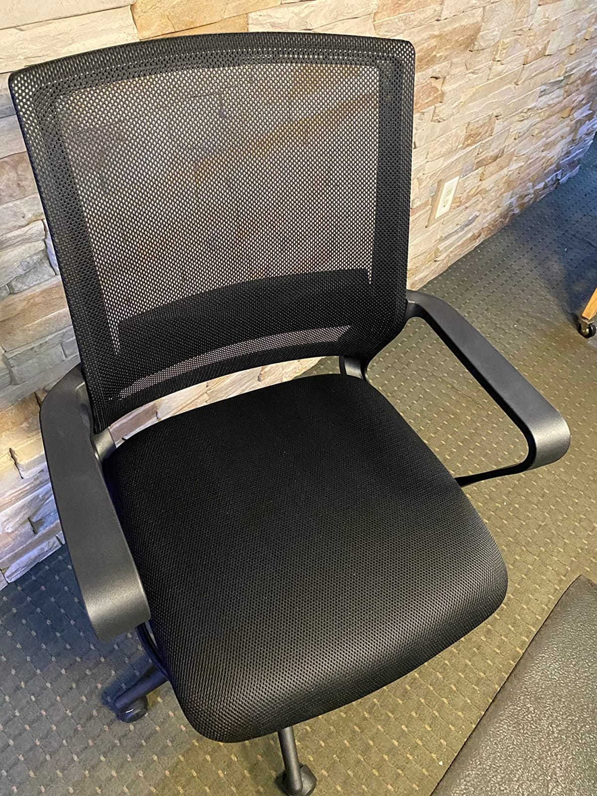 BestOffice Drafting Chair Tall Office Chair Adjustable Swivel Rolling Mesh Height with Lumbar Support Arms Footrest Mid Back for Adults Standing Desk Drafting Stool(Black) customer photo 2
