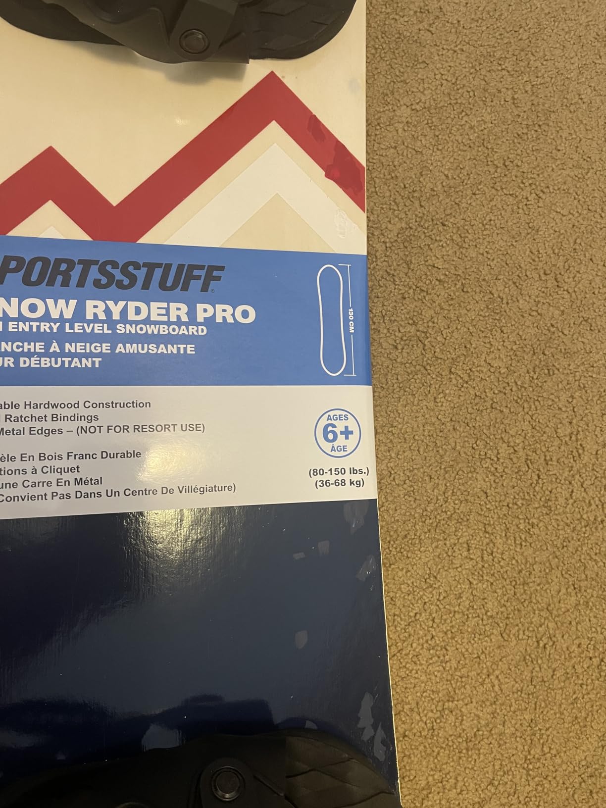 SportsStuff Snow Ryder Hardwood Snowboard, Beginner's Wood Snowboard, Multiple Sizes/Colors customer photo 2