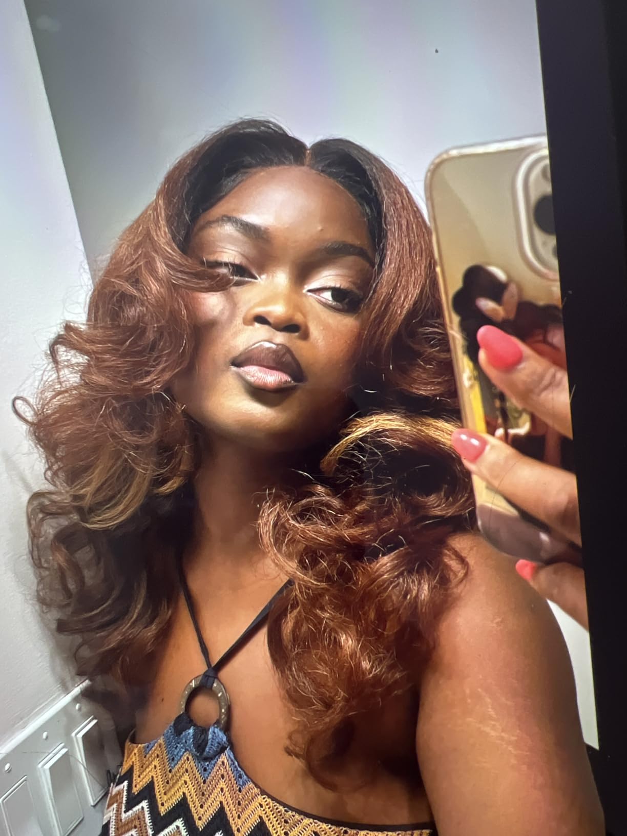 Sensationnel What Lace 13x6 Wig-Latisha, 1B OFFBLACK | Lace Front, Hand-Tied, Synthetic, Natural Density Pre-Plucked Hairline, Glueless customer photo 1