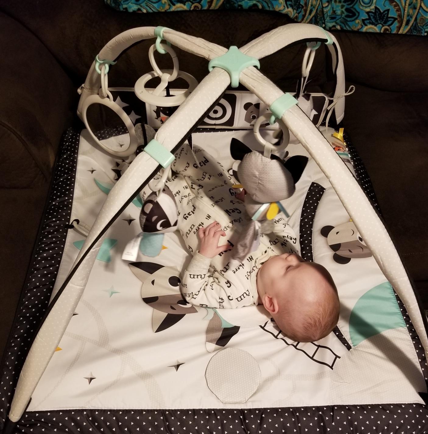 Tiny Love Baby Tummy Time Play Mat, Gymini Deluxe Baby Play Mats for Floor, Magical Tales Black & White Activity Gym customer photo 2