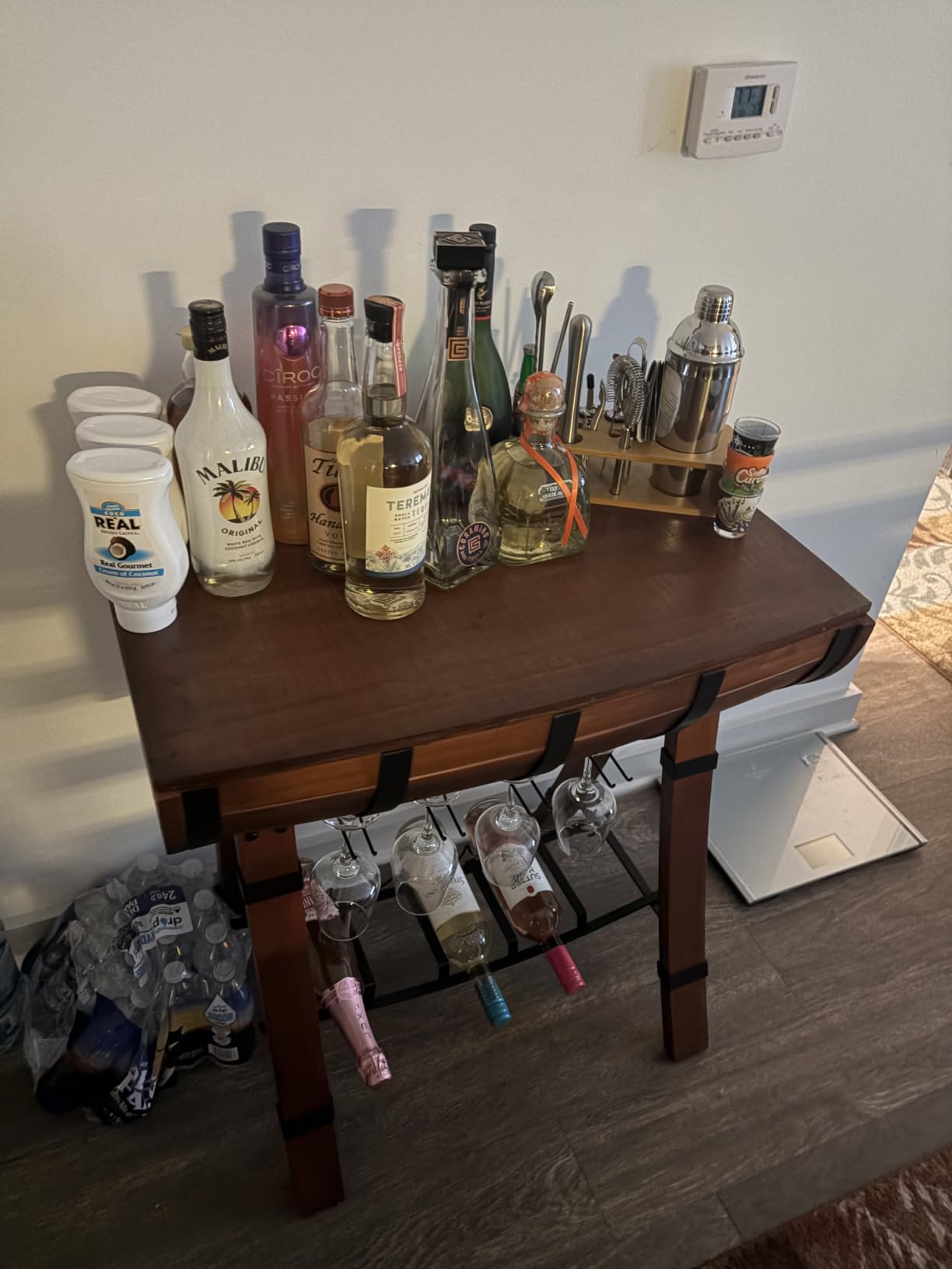 KITESSENSU Cocktail Shaker Set Bartender Kit with Stand | Bar Set Drink Mixer Set with All Essential Accessory Tools: Martini Shaker, Jigger, Strainer, Mixer Spoon, Muddler, Liquor Pourers | Silver customer photo 2