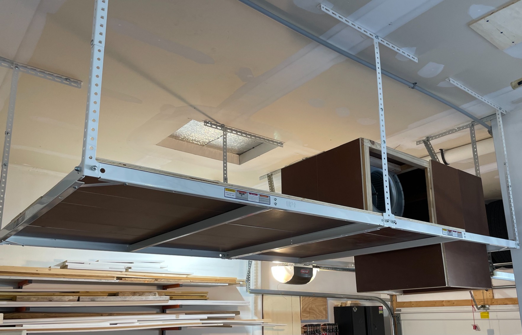 FLEXIMOUNTS 4x8 Overhead Garage Storage Rack, Without Decking, Black | 600 lbs capacity, Adjustable height, Heavy-duty steel, Ceiling mounted, Garage organization, Lite Series customer photo 2